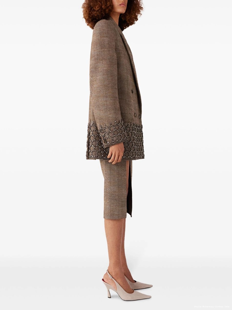 Cheap Women Stella Cage Oversized McCartney Crystal Blazer jacket 0811